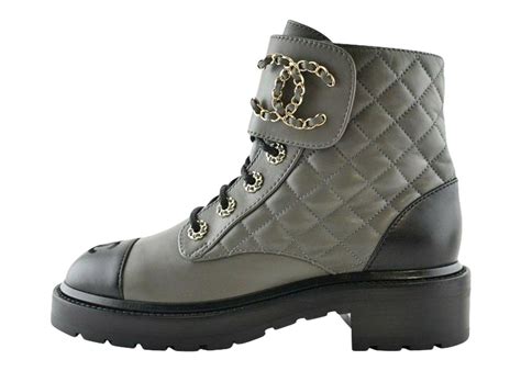 chanel gray and black mesh boot|Chanel high boots sale.